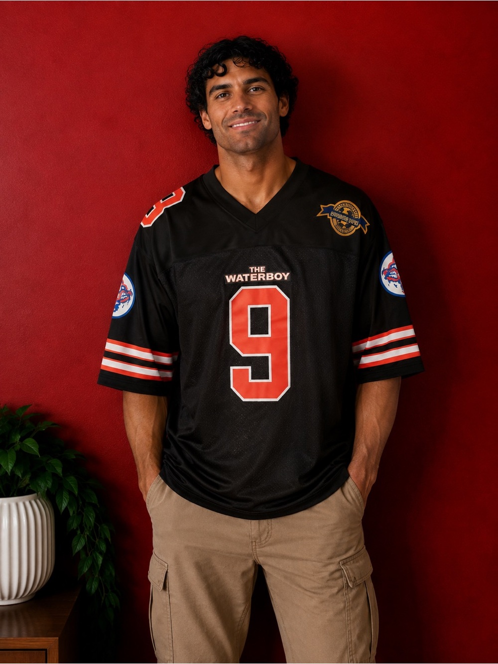 The Waterboy Bobby Boucher #9 Bourbon Bowl Football Jersey Black – Size L